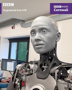 Meet the Cornish robot with 'all too real' facial expressions. 😮 'Ameca' who was built in Falmouth is on display at the most influential tech event in the world - the CES in Las Vegas 🤖 | BBC Cornwall