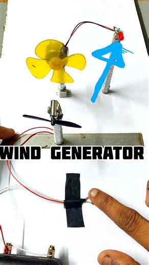 Electricity from Wind 🌬️⚡ Science Experiment #shorts #scienceexperiment #windenergy. #shortfeed