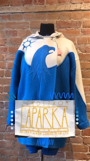 Statement House on Instagram: "It’s been in our window for a few days now, so we thought we’d better give it the feature it deserves! Check out this electric blue & white Linda Lundström wool parka, equipped with a matching nylon cover, mittens, detachable bright blue fur trim and fur headband! Size M/L, $499. Try it on before it’s gone 💙 #lindalundstrom #statementhouse #downtownptbo #ptbocanada #ptbo #ptbokawartha #shopindependent #vintagefashionlover #curatedvintage #vintagecanada #vintageclo