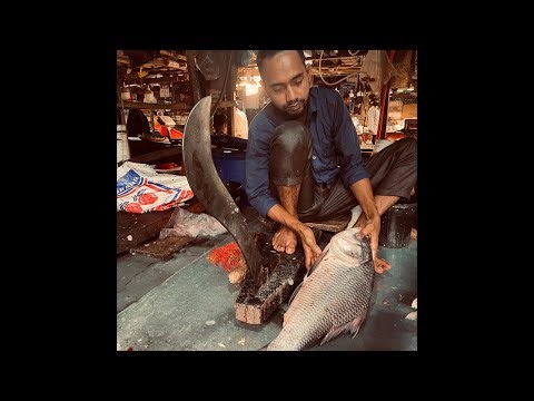 Amazing fish cutting skills, Fish Blogger Nazmul is live