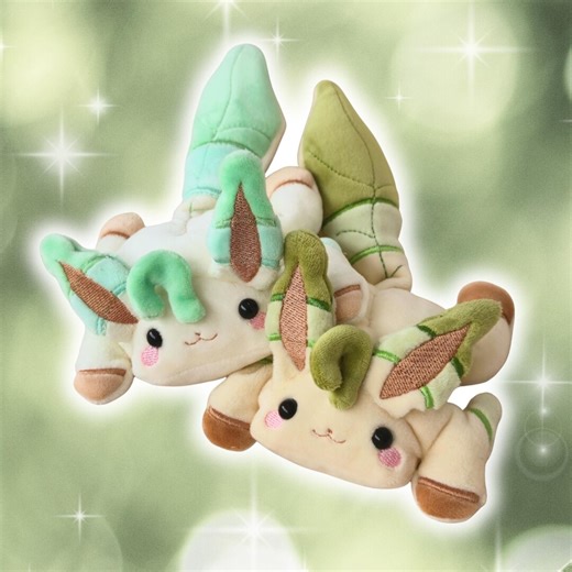 Handmade Leafeon Fan-made Plush Beanie: Handmade Sensory Stuffed Animal Weighted - Etsy