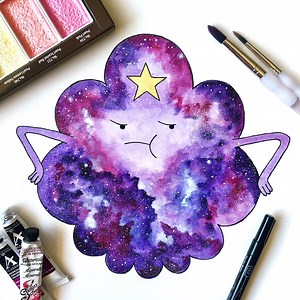 Oh. My. Glob! It's Lumpy Space Princess from Cartoon Network's Adventure Time! 💜✨😂 . . Song: These Lumps - Sim Gretina Remix (https://clyp.it/3vx2klur) | Humby Art