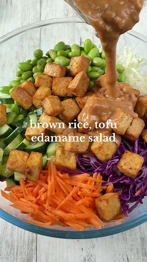 Vibrant Brown Rice Salad with Tofu & Edamame - Delicious Vegan Recipe