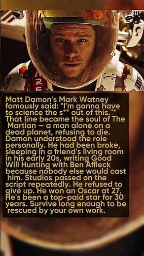 Matt Damon Stood Alone on Mars in The Martian — His Real Survival Was 20 Years Long