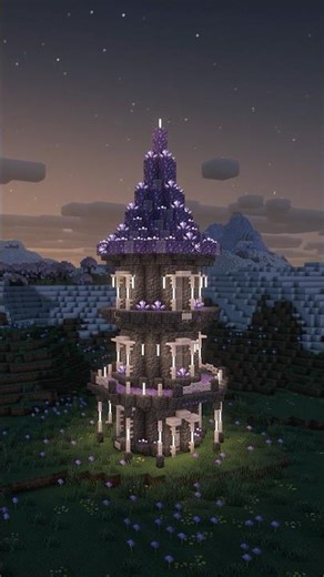 Building a Magic Tower with block combo from the comments #minecraft