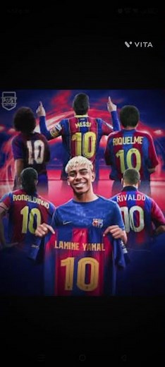 lamine llamal con el 10 y su ídolo Neymar