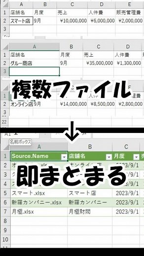 エクセルで複数ファイルを一瞬でまとめる方法！#秒で解決 #shorts