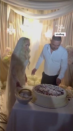 Groom destroyed the wedding cake in front of everyone #shortsfeed #groom #cake #wedding #shorts