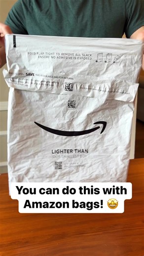 This Amazon bag #hack reuses packaging to send gifts! #reuse #packaging #hacks | Jeff & Lauren