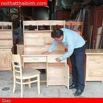 Bàn học cho bé gỗ tự nhiên có kệ