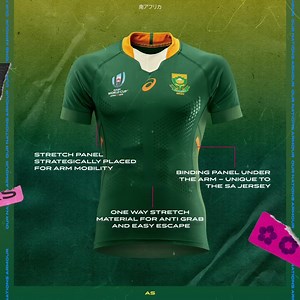 30 different fabrics, were tested at the lab with the #Springboks, the new ASICS Jersey features the technological advancements to give the Springboks the edge over the opposition with their own unique characteristics and features #MoveAsOne #ASICSRugby | ASICS