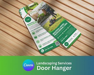 Landscaping Door Hanger Template | Lawn Care Flyer, Canva Editable (digital Download - Etsy