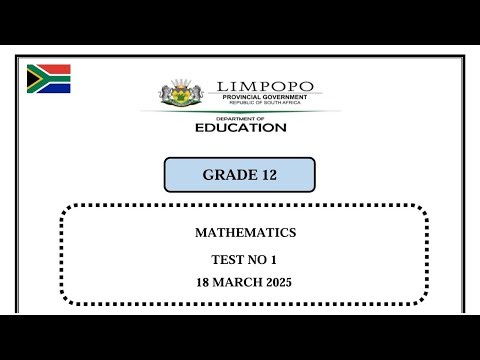 Grade 12 Maths March Exam 2025 I Limpopo