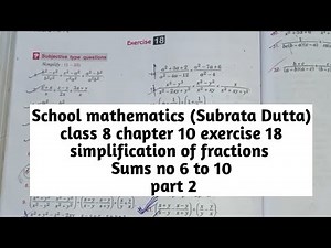 school mathematics class 8 by Subrata Dutta// school mathematics class 8 chapter 10 Exercise 18