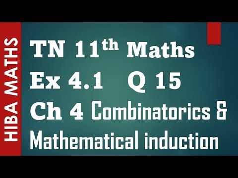 11th maths chapter 4 exercise 4.1 question 15 Combinatorics and Mathematical induction tn syllabus