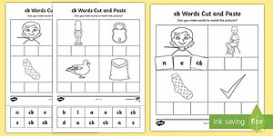 'ck' Cut and Stick Worksheet