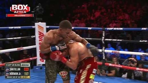 38K views · 524 reactions | VE LA PELEA AQUÍ: bit.ly/2zIgqWe Round 10: Victoria para Brian Norman Jr. contra Giovani Santillán con brutal castigo incluido #BoxAzteca 壘 | Box Azteca | Facebook