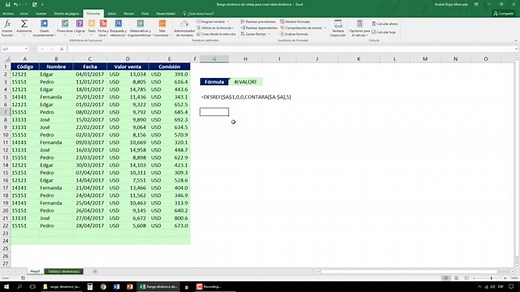 Rango dinámico de celdas para crear tabla dinámica
