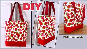 Easy Diy Beautiful Tote Bag Sewing Tutorial | #diy #totebag #diyideas #sewing #sewingprojects #bag #handmade #crafts #sewingforbeginners #tipsandtricks #sew #easytutorial | P&K Handmade