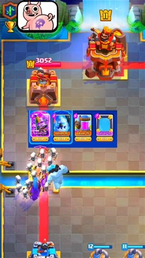 ice golem + evolution skeleton army #clashroyale