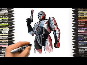 How to draw RoboCop | Rogue City #robocop #drawing