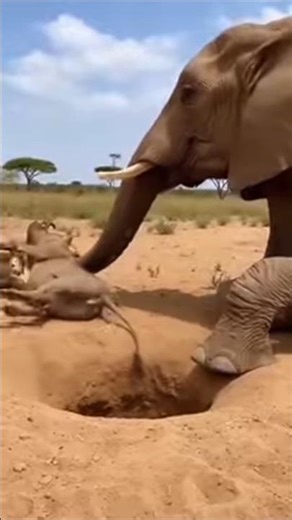 Just when the lion thinks the warthog is trapped forever…BOOM 💥 — the elephant steps in and p