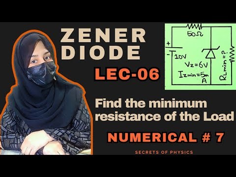 6. ZENER DIODE NUMERICALS | PROBLEM 6 | BASIC ELECTRONICS | SECRETS OF PHYSICS | RABIA BABER