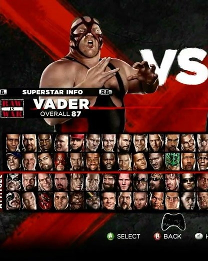 WWE 13 FULL ROSTER Select Screen