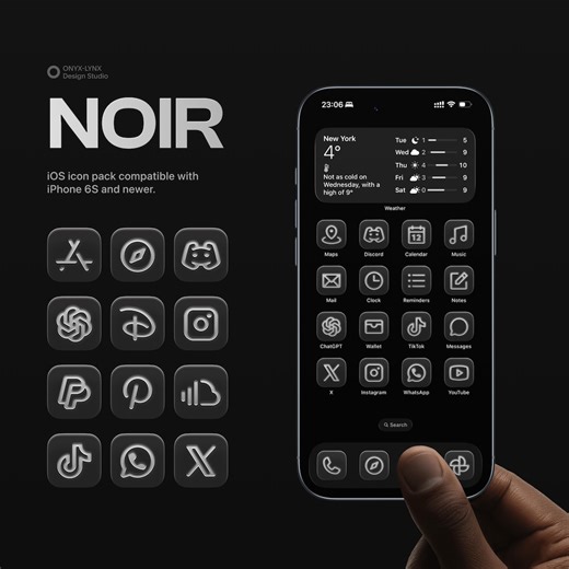 Noir Ios Icon Pack: 1,000+ Dark Icons for iPhone & iPad (digital Download) - Etsy UK