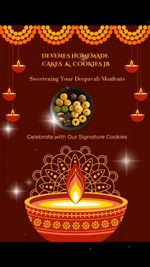 ✨ Deepavali Cookies Pre-Order 2025 ✨ Deepavali is just around the corner. We’re excited to share our cookies list for this festive season.  杖 Limited slots only – so don’t miss out!  Secure your orders early and make this Deepavali sweeter with our homemade delights.  DM us now to pre-order before slots run out. Order Closing Date : 15th Sep | DeVenes Homemade Cakes & Cookies JB | Facebook