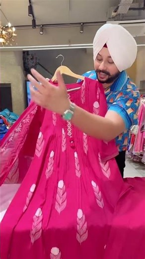 Hot Pink Soft Cotton Long Length Indowestern suit with Sleek Embroidery Work on neck IN0320 Follow