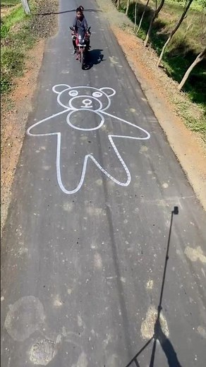 A huge Taddy drawing on the road #art #shorts