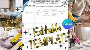 Editable Housekeeping Time Sheet Template for Airbnb, Boutique Hotel, or Private In-home Cleaning. - Etsy