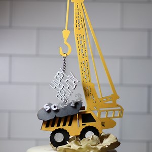 Construction Birthday Party, Personalized Wood Construction Truck Crane Cake Topper, Heavy Equipment Operator, Dessert Table Decor - Etsy