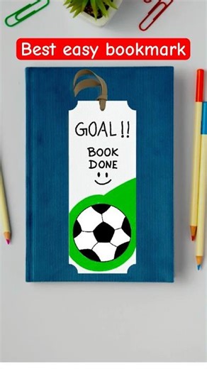 Bookmark Tutorial | Easy Handmade Designs #shorts #footballfans #bookmarkpainting #viral #bookmark