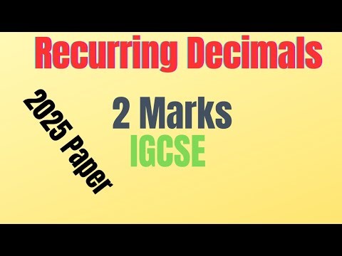 Edexcel IGCSE Maths A May 2025 Paper 1HR | Q16 Recurring Decimals to Fractions | 4MA1/1HR