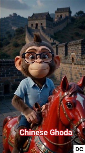 Monkey Boy Rides a Red Horse on the Great Wall of China! 🐒🐎🇨🇳 Epic Adventure