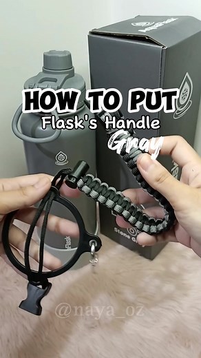How to put Aquaflask Paracord Handle! #aquaflaskaccessories #aquaflaskhandle #aquaflask40oz #aquaflasksiliconboot #aquaflask22oz #siliconboot #aquaflask #tiktokfinds #flaskhandle