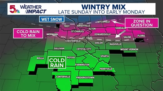 Wintry mix returns to the forecast Sunday into Monday