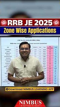 RRB JE 2025 Zone Wise Applications | RRB JE 2025 Zone Wise Form Fill Up | RRB JE 2025 Zone Wise Data