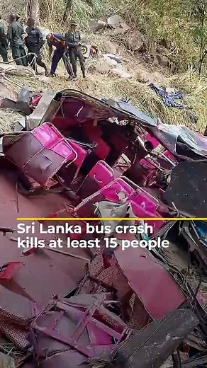 Bus crashes off steep cliff, killing at least 15 people in Sri Lanka | AJ #shorts