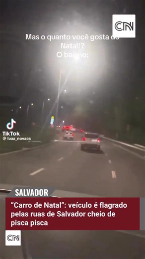 Caderno de Notícias on Instagram: "Um carro foi flagrado trafegando pelas ruas de Salvador cheio de pisca pisca. O registro foi publicado por Lua Novaes, no TikTok, e ja rende vários comentários. 🎥 Reprodução/Redes sociais 💻 Leia a matéria completa no nosso site! 🔗 Link na bio e nos stories"