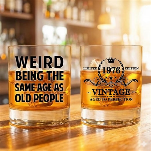 Vintage 1976 Whiskey Glass Gift for Him, Aged to Perfection 50th Birthday Gift - Etsy