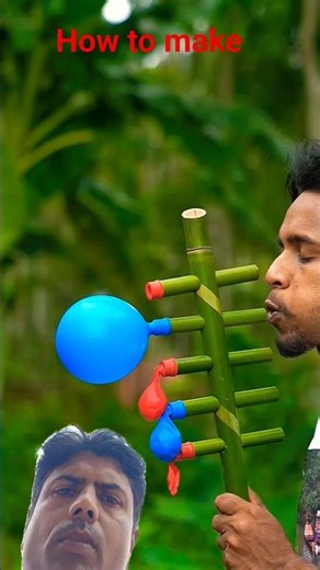 Handmade Bamboo craft with five colourfull Balloone #Diy #Craft #short