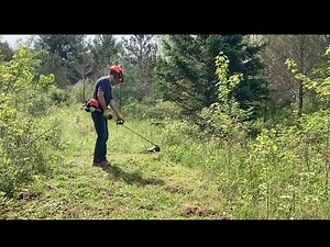 Using my Echo Trimmer Brushcutter SRM-225 to Landscape