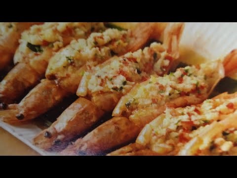 Steam garlic prawns