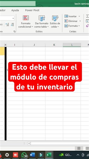 👆🏻 COMPLETE 👆🏻 Structure of the purchasing table for inventory control in Excel