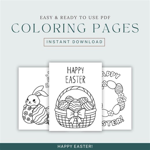 Easter Coloring Pages for Kids | Bunny, Egg Activity Sheets| Printable PDF (digital Download) - Etsy