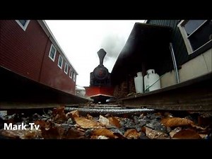 Steam train runs over a GoPro