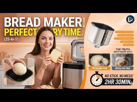 2.5LB Bread Maker Review – 25-in-1 Smart Bread Machine Link in description 👇